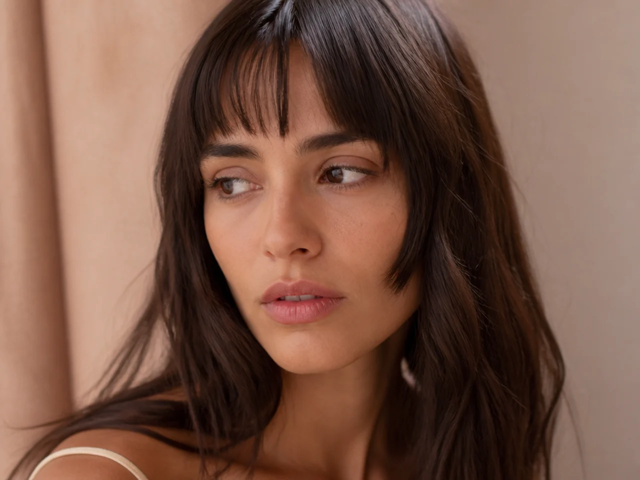 A curtain fringe cut too short to blend into the length
