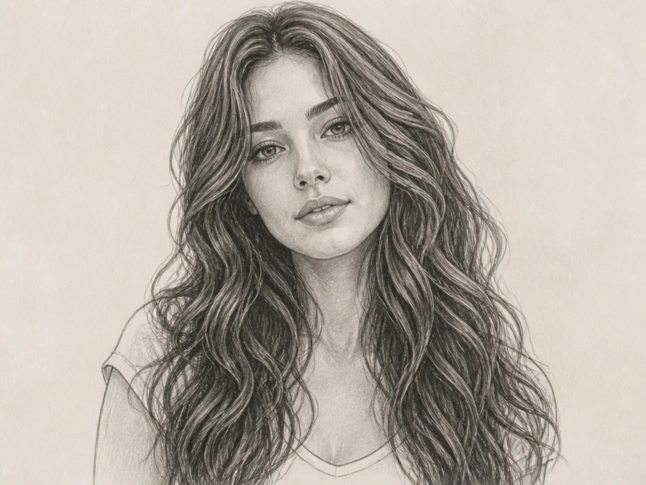 Long loose wavy hair