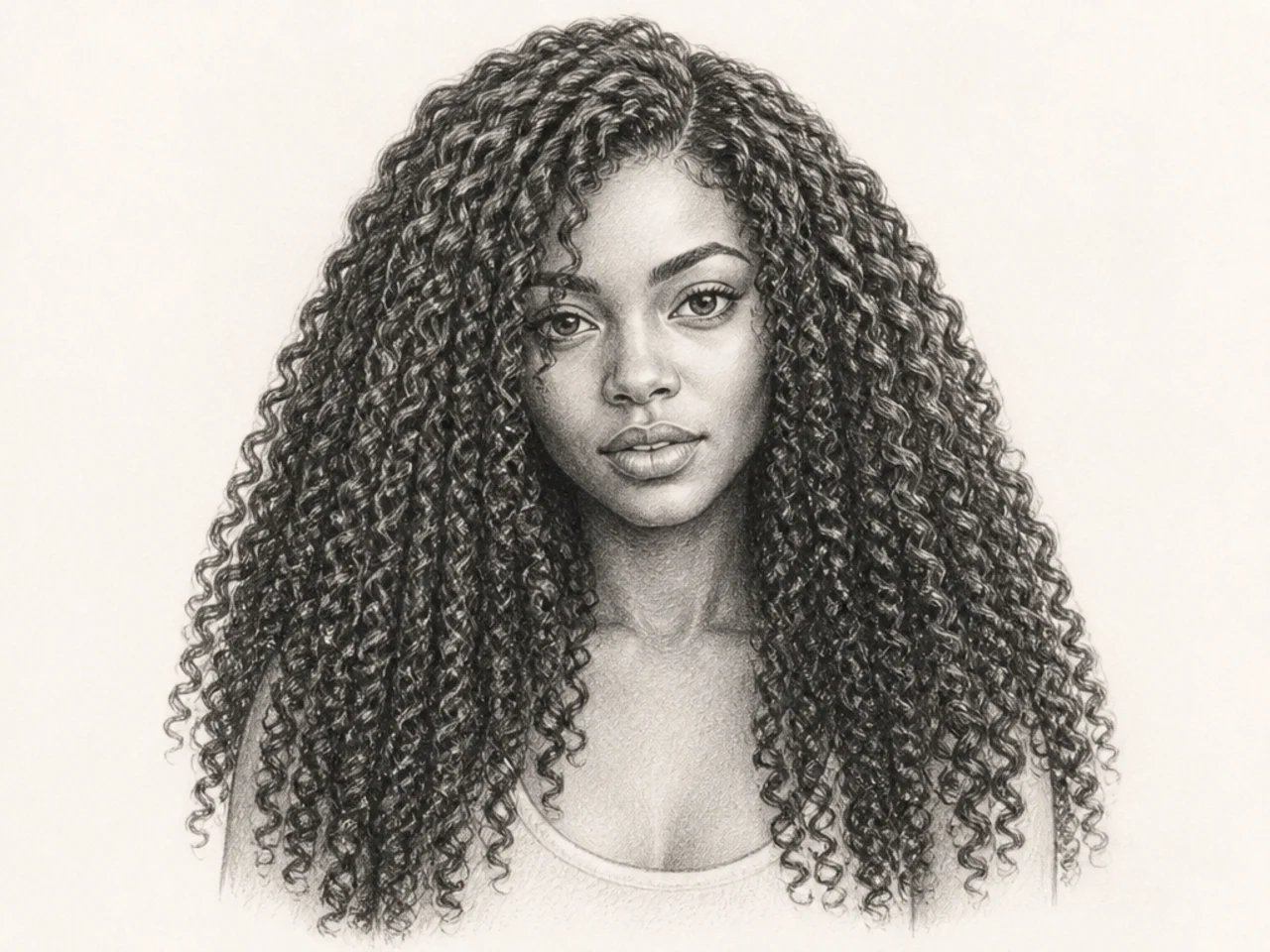 Long tight coily hair