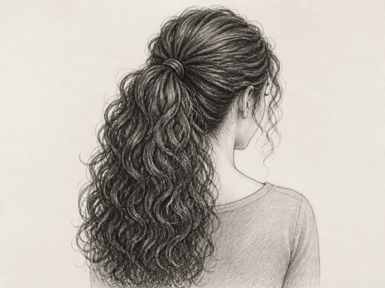 A long curly ponytail