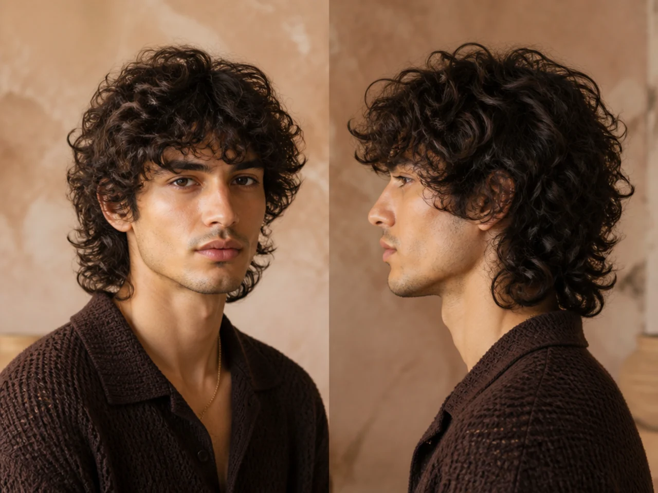 A man with a long curly shag cut