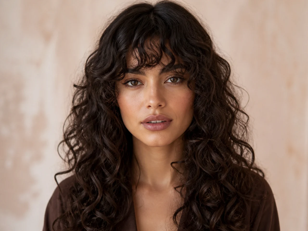 A long curly fringe
