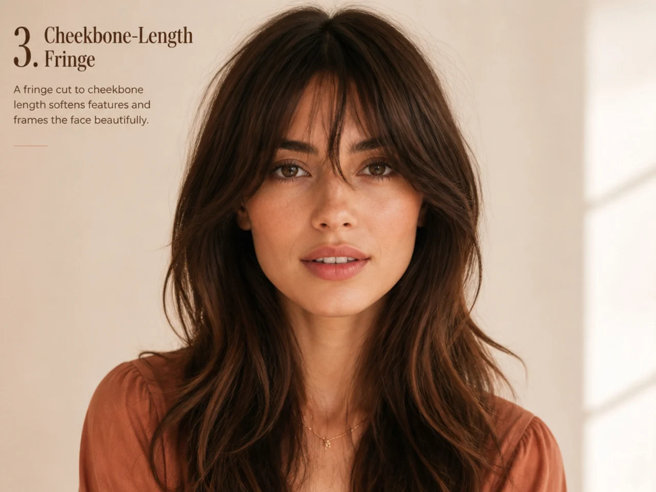 A fringe cut to cheekbone length