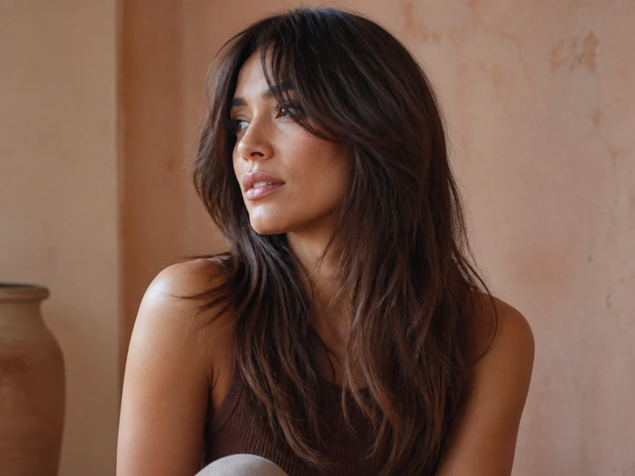 25 Long Layered Cuts With Soft Curtain Bangs