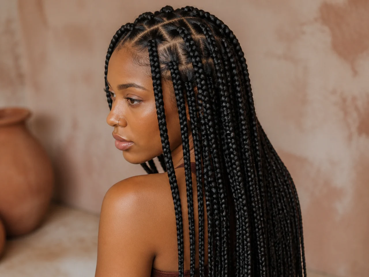 Long braids at five weeks of wear