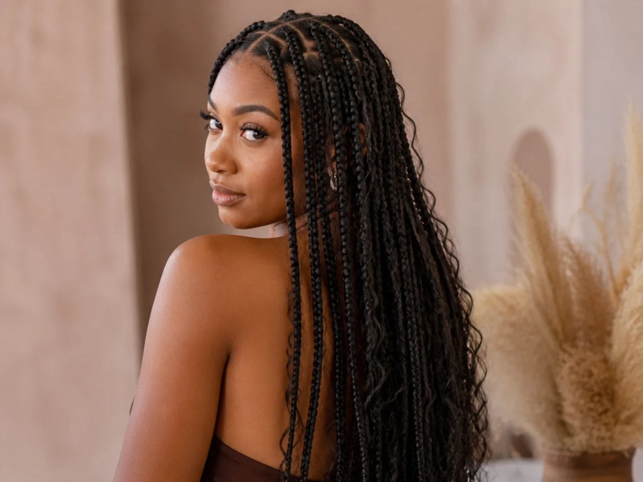Long boho knotless braids