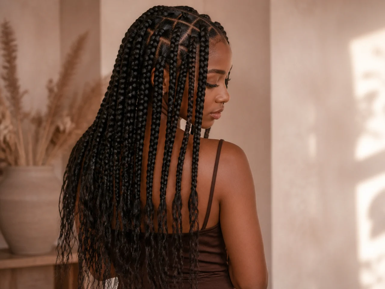 The lower section of a long braid where the extension loosens