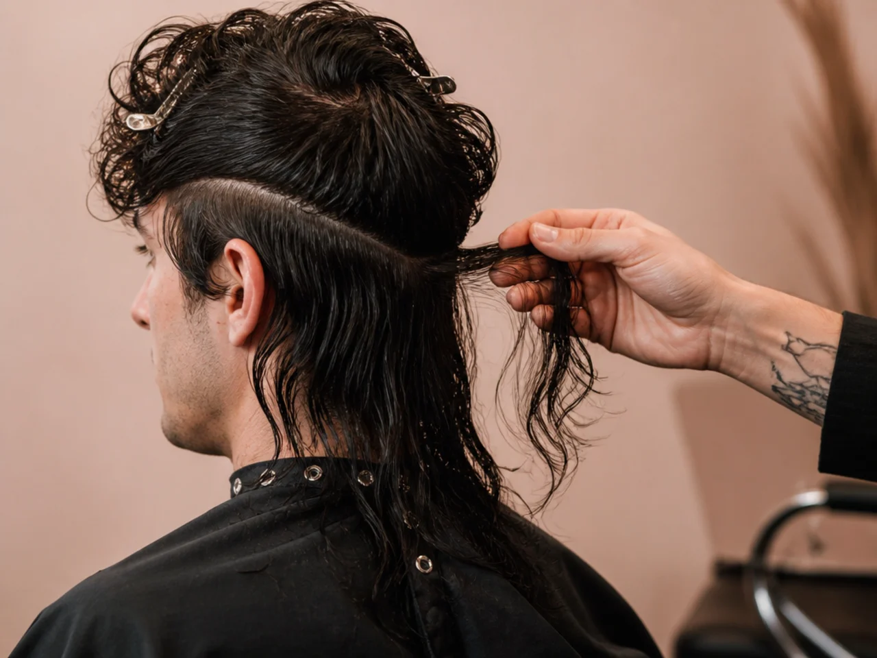 Interior bulk removed from a thick mullet tail