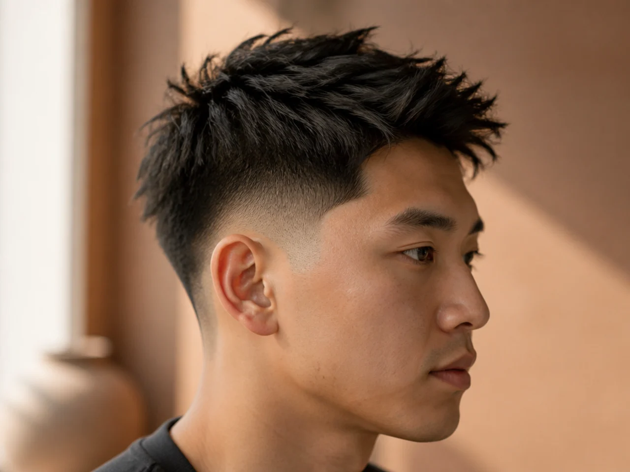 Fade starting height marked at the top of the ear