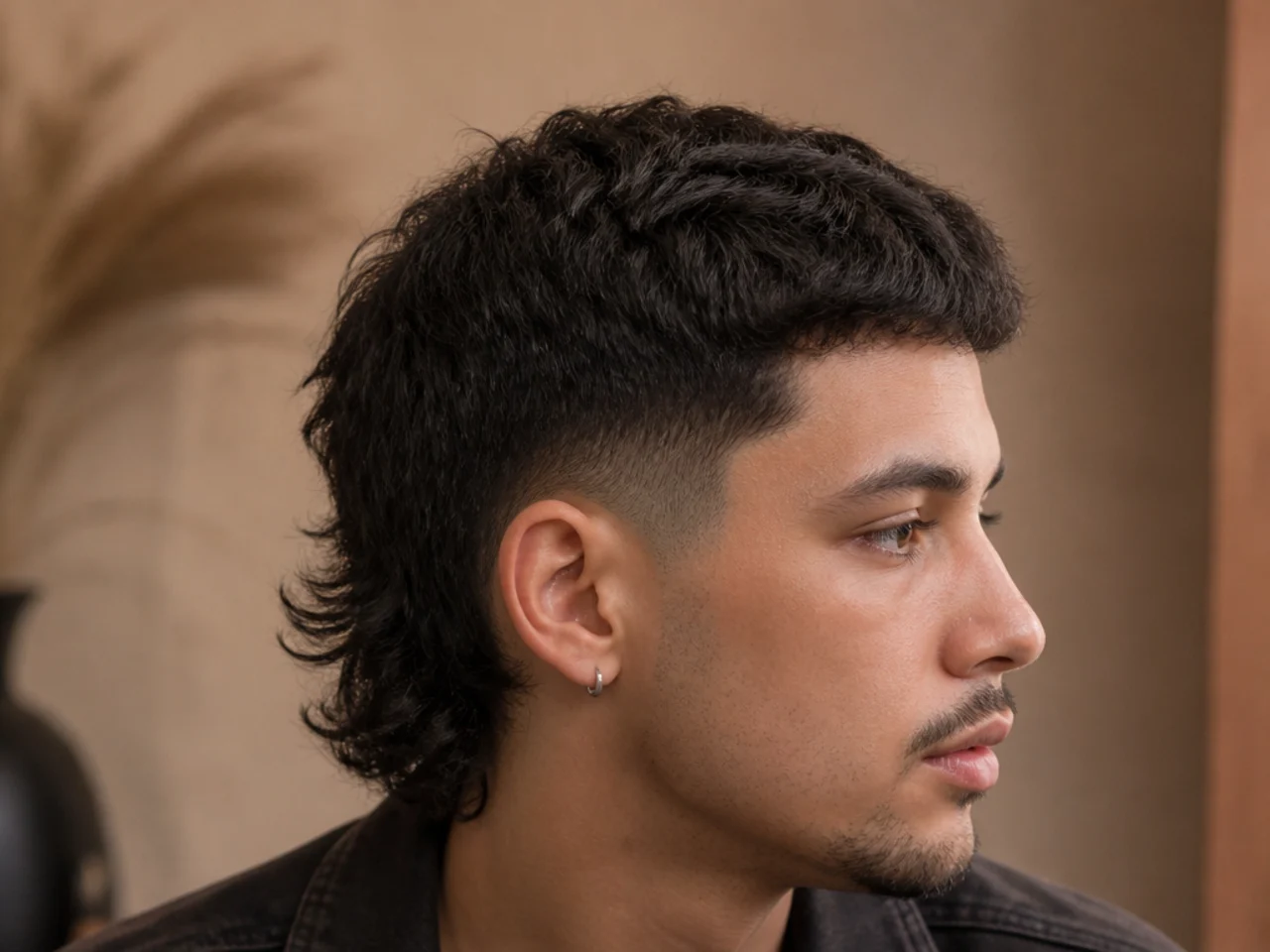 A mullet fade at three weeks of regrowth