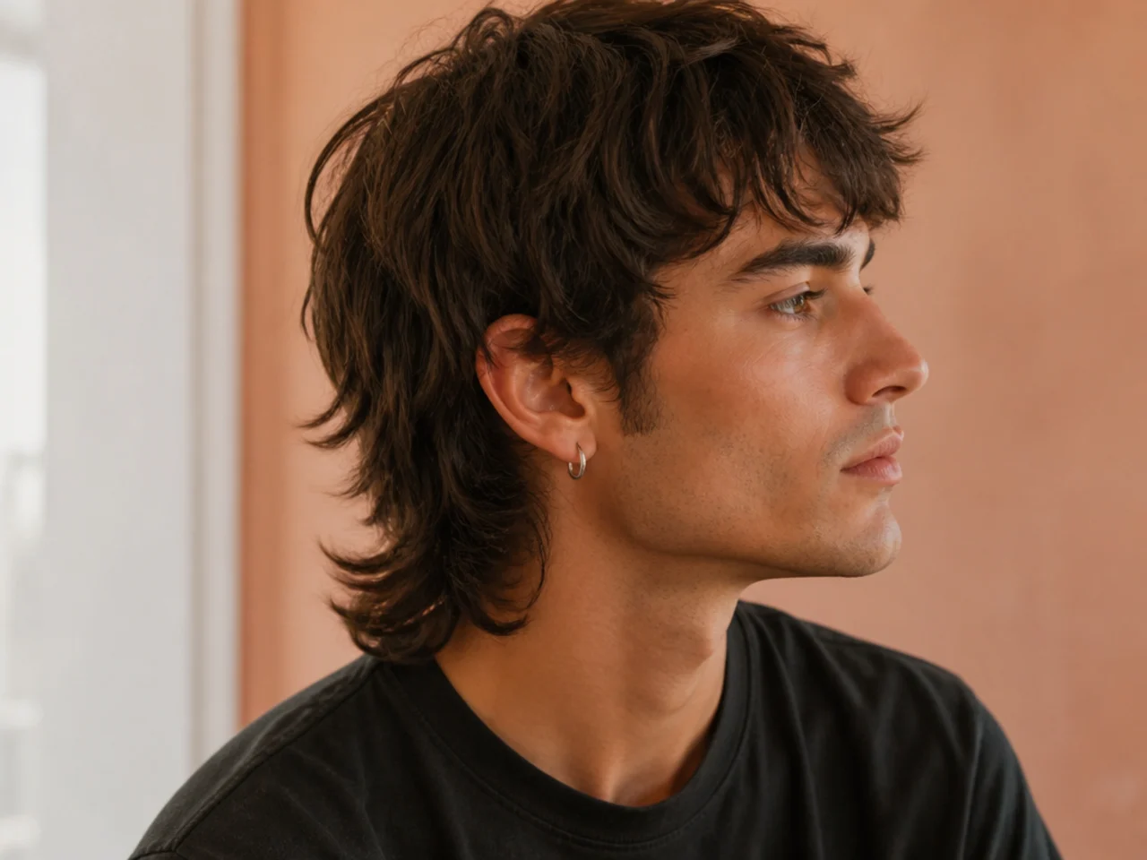 A growing mullet at the stage where the ends kick outward