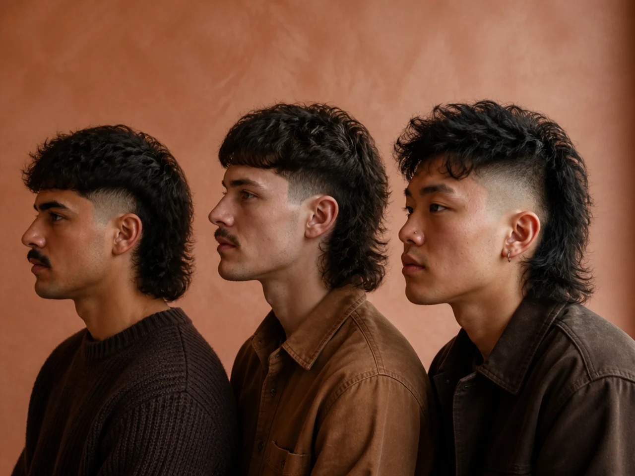Low mid and high fade heights compared on a mullet