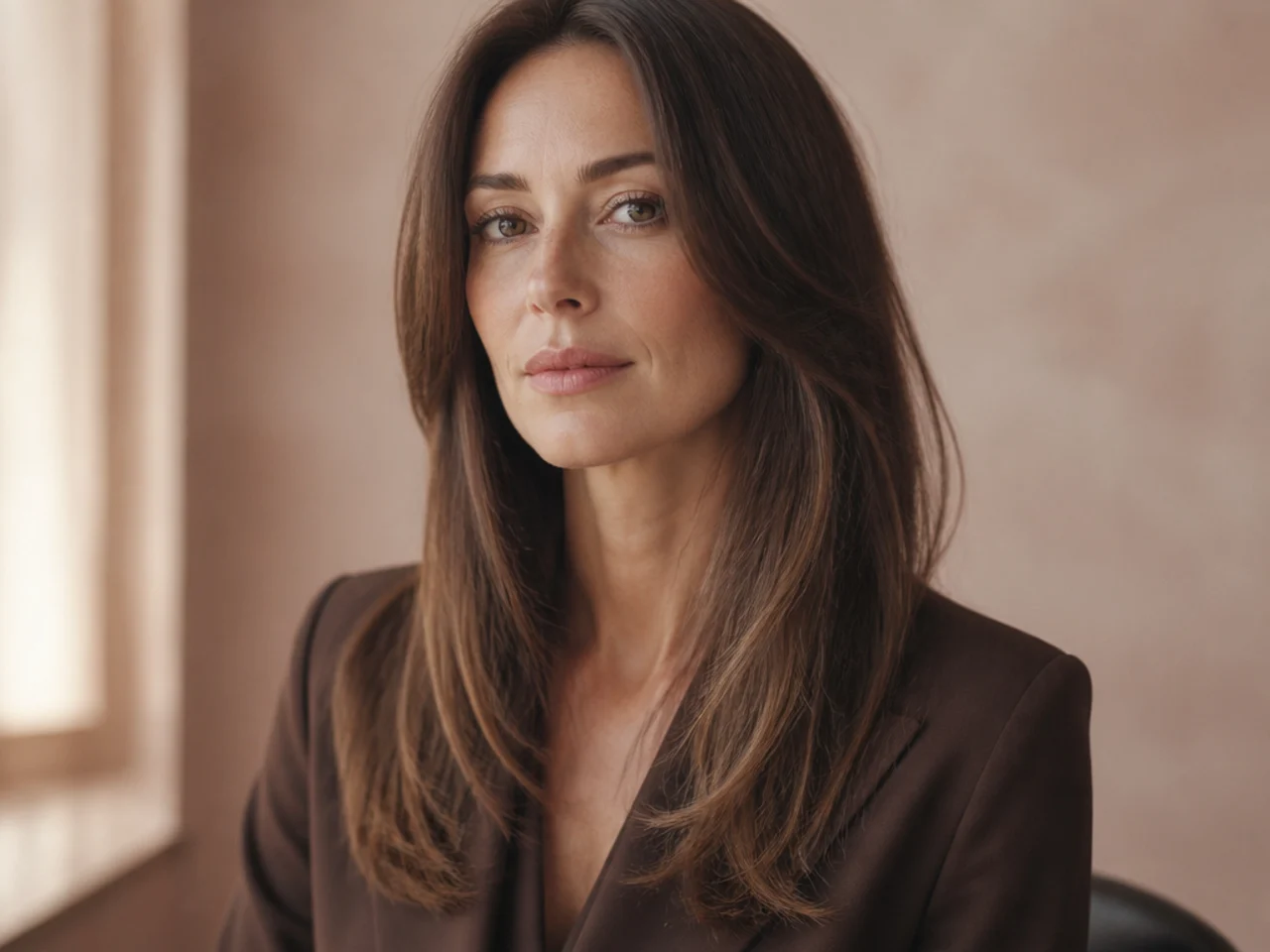 Long hair tapering into thin ends