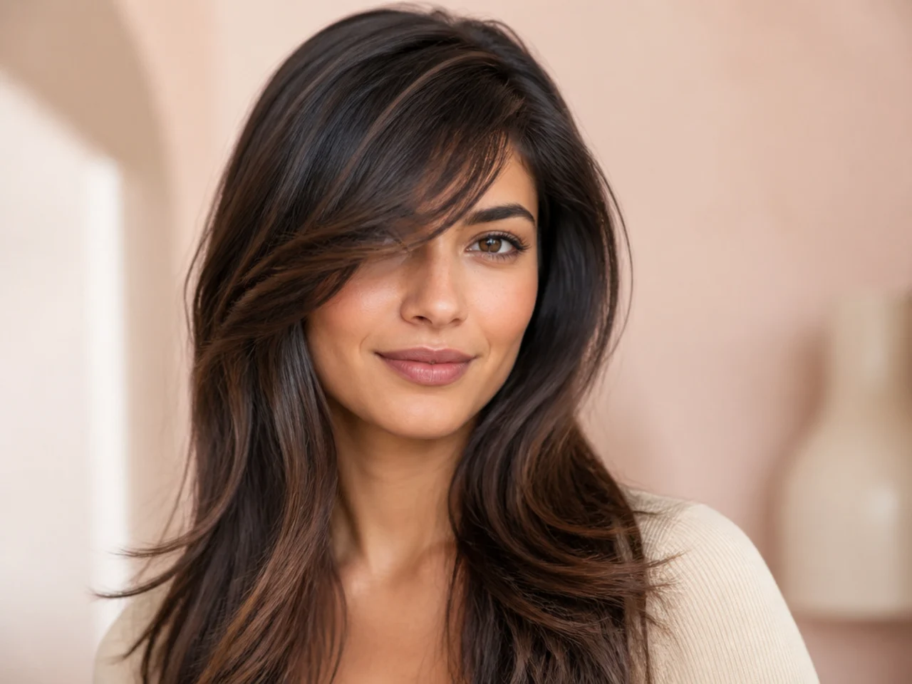 Weight removed internally through the lower half of a fringe
