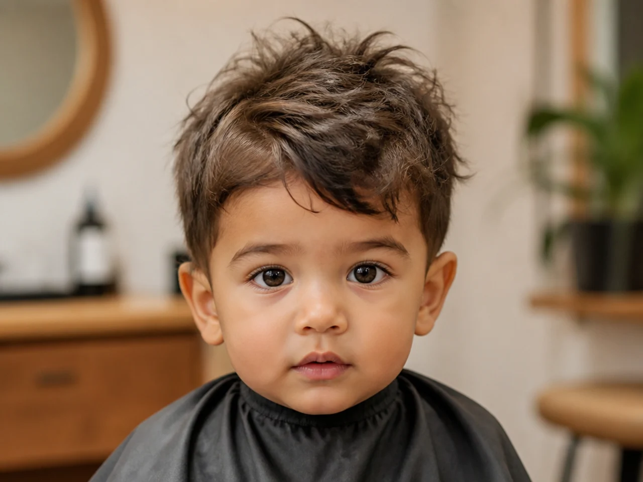 A matted patch of hair at the back of a toddler's head