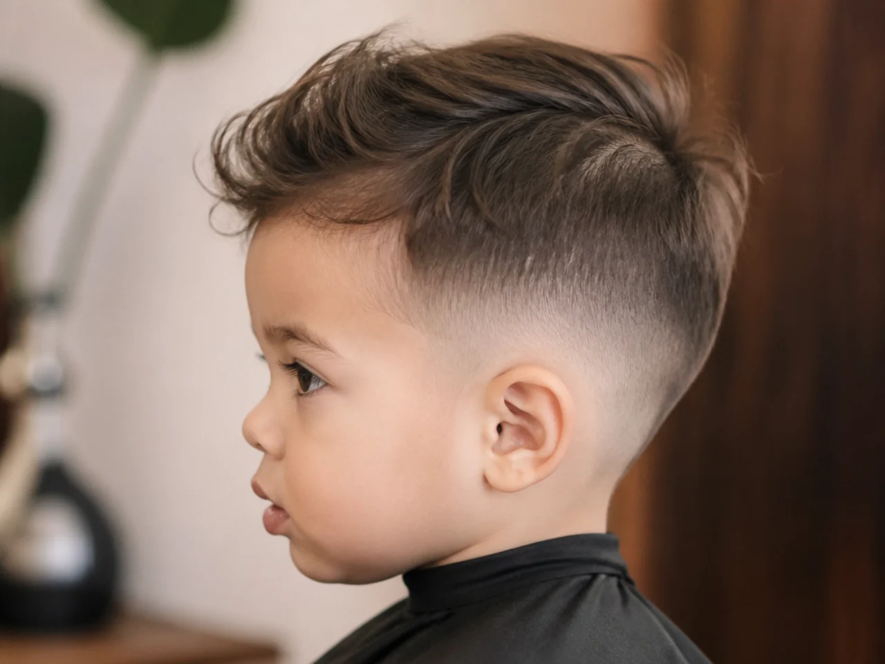 The thin ends of a toddler's long fine hair