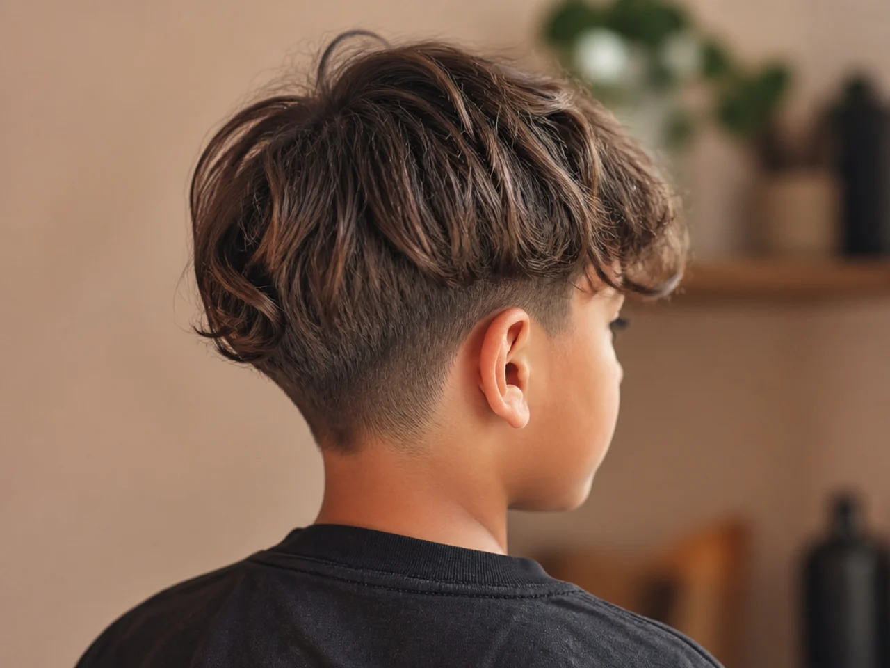 A boy's long haircut ten weeks after cutting