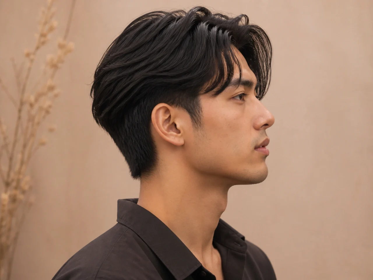 Long feathered two block with feather-cut ends and 6 inches of soft flick on chestnut hair