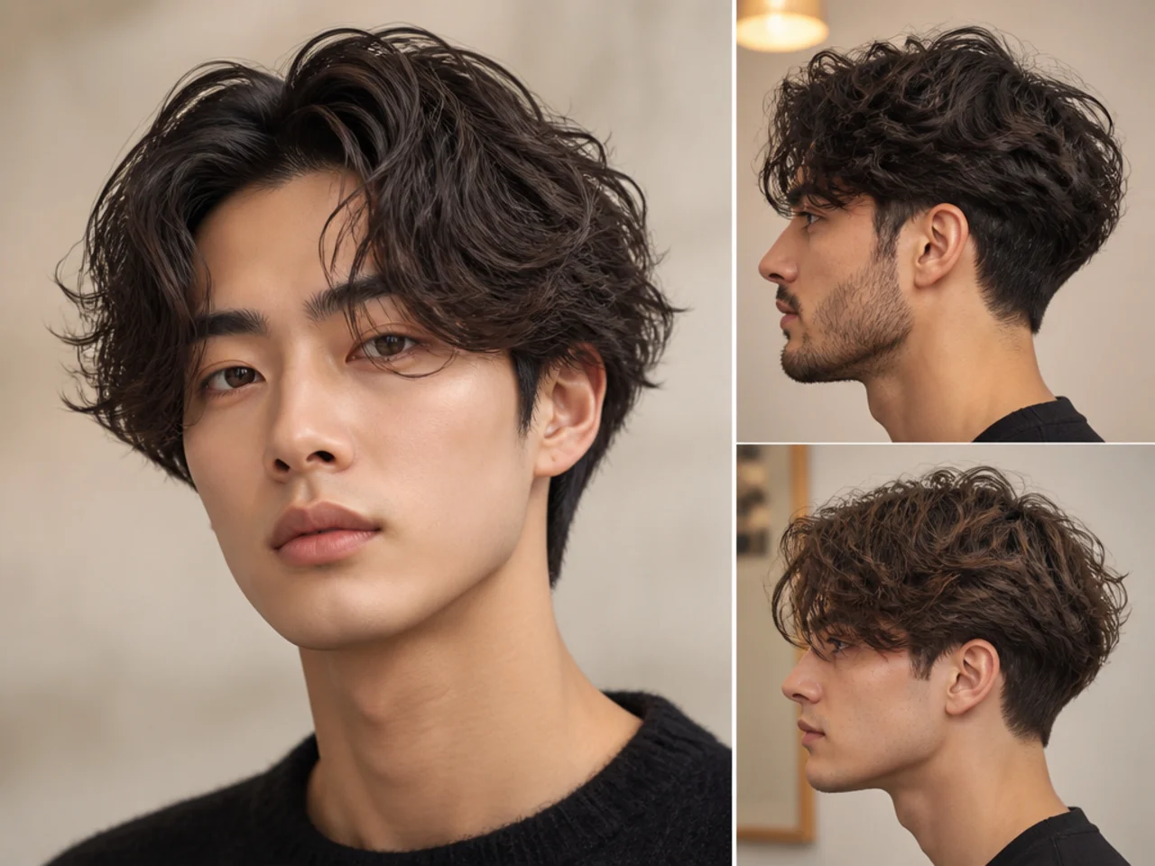 Long setting perm two block with soft root volume and 6 inches of drape on straight-permed hair
