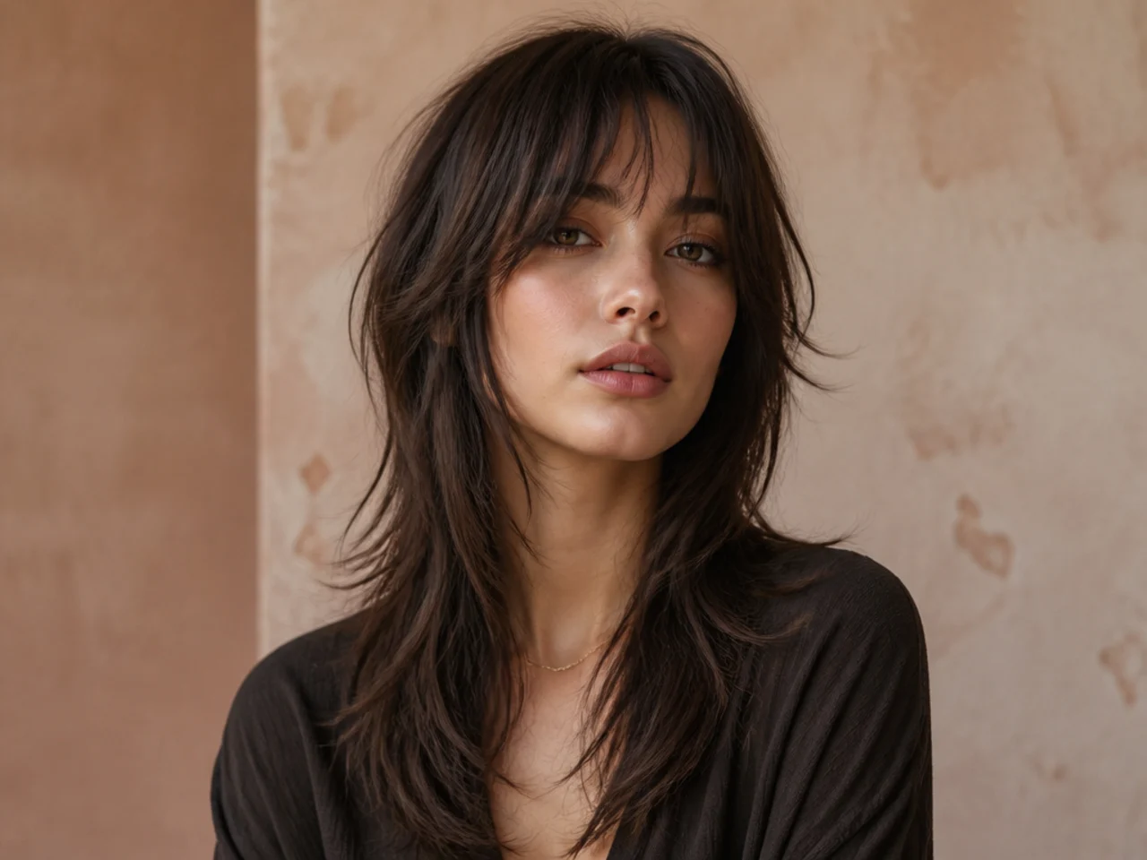 Long wolf cut adapted for fine hair