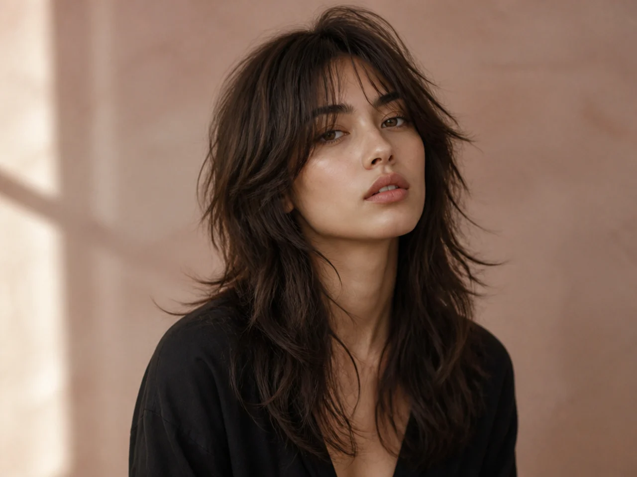 Long shaggy wolf cut with soft layering