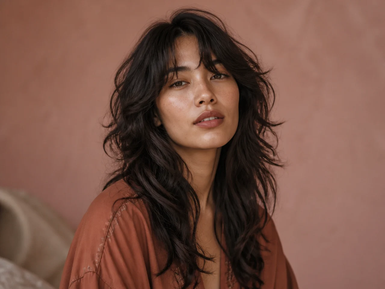 Long wavy wolf cut