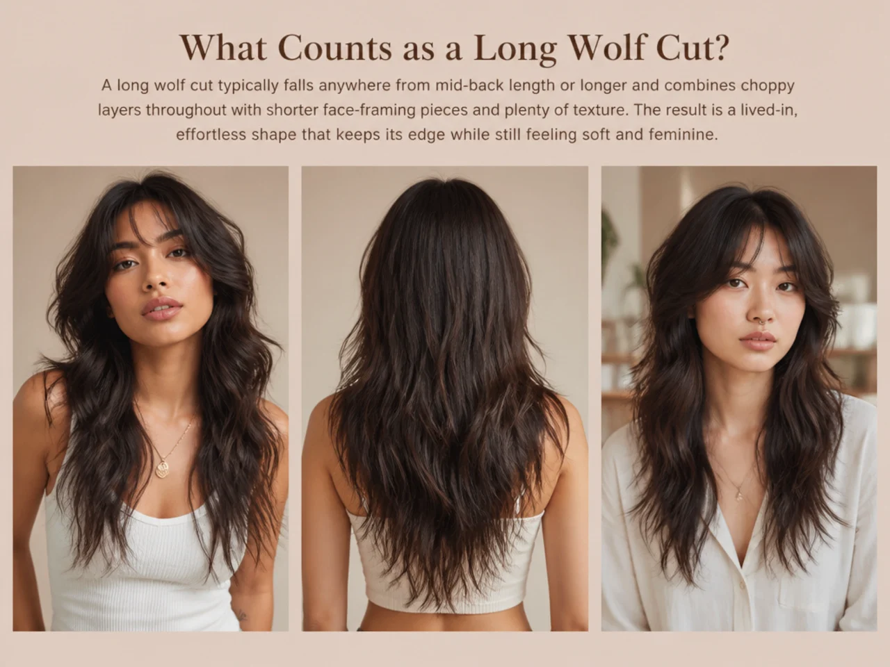 Long wolf cut shown full length from behind