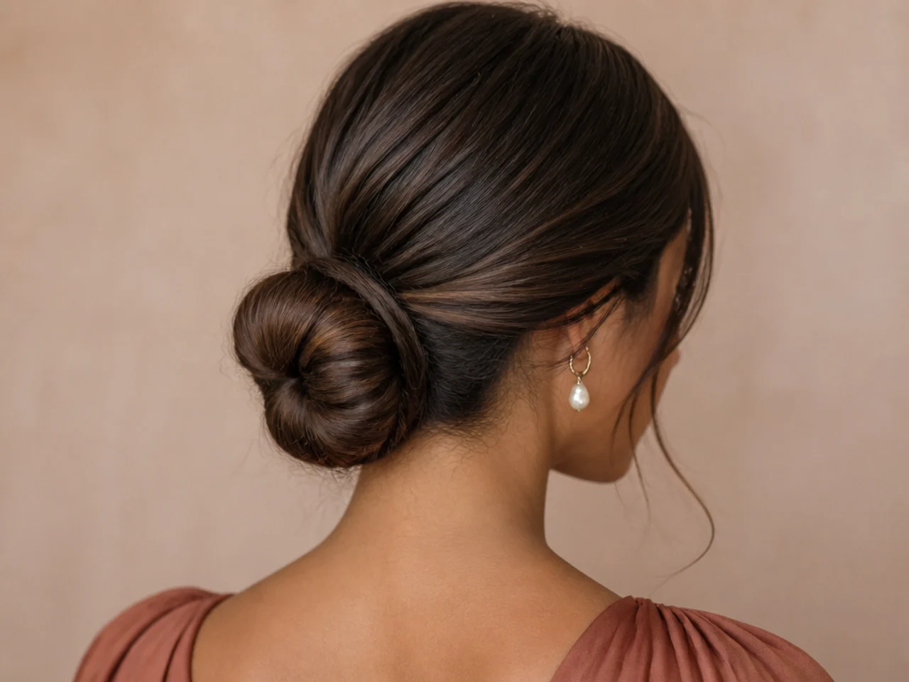 A chignon sitting at the occipital bone