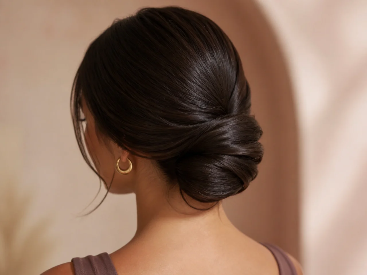 A rolled chignon
