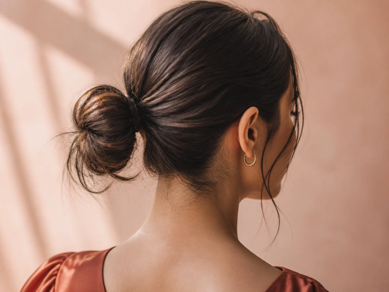 A bun hanging away from the head with a visible gap