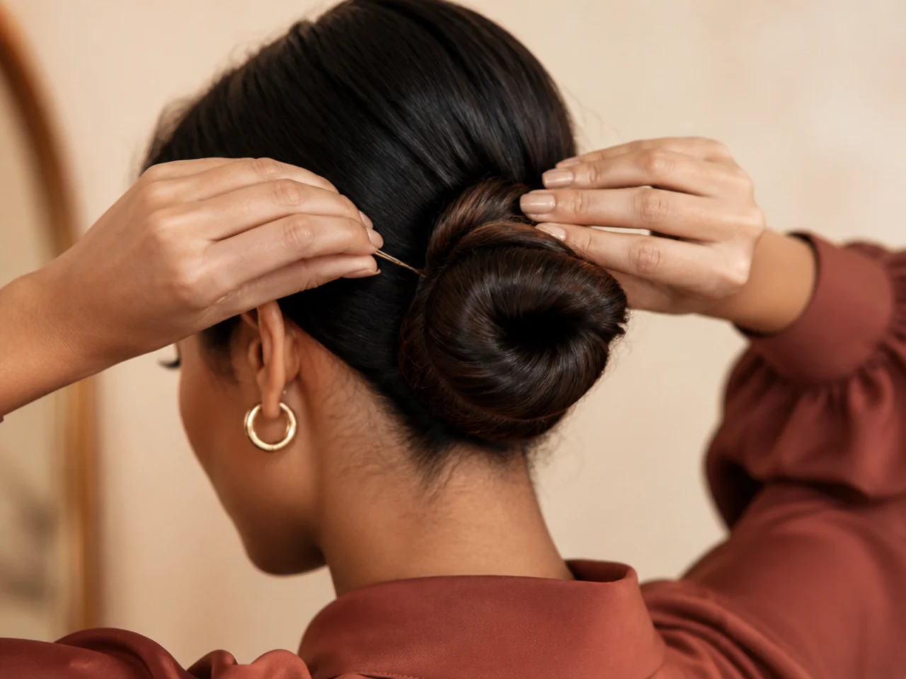 A coil being pinned flat against the head