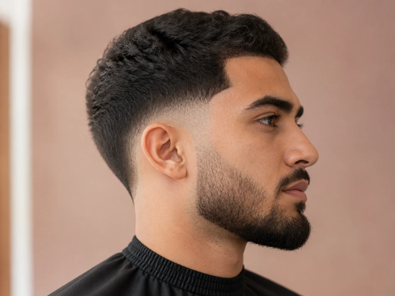 Classic low burst fade with textured top