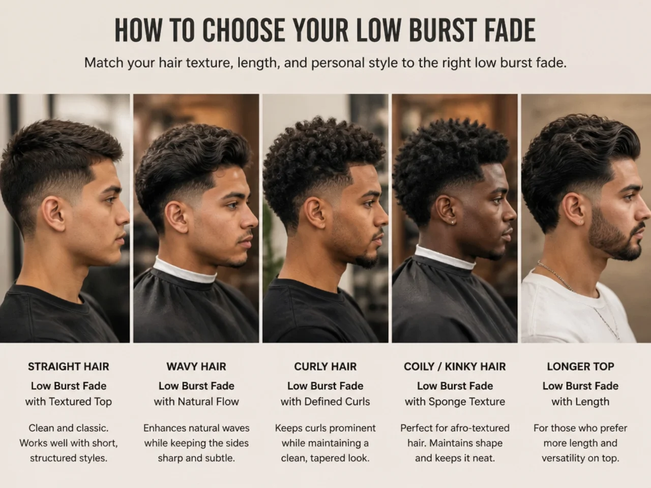How to choose a low burst fade for your face and hair type