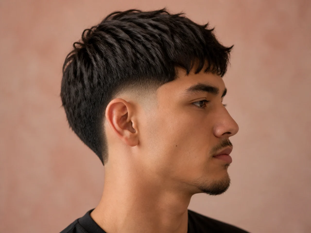 Low burst fade with a flat Edgar fringe