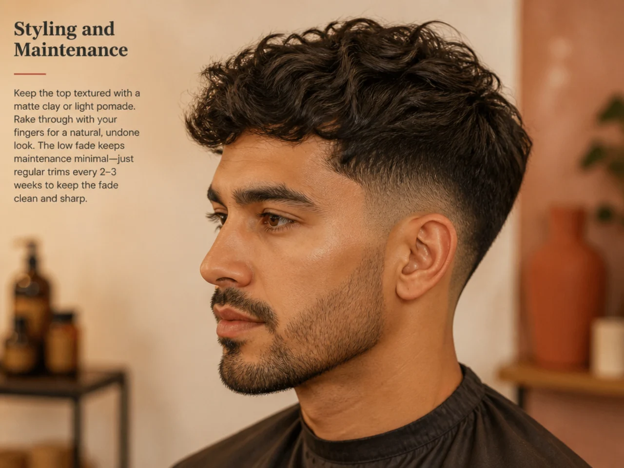 Styling and maintenance for a low burst fade