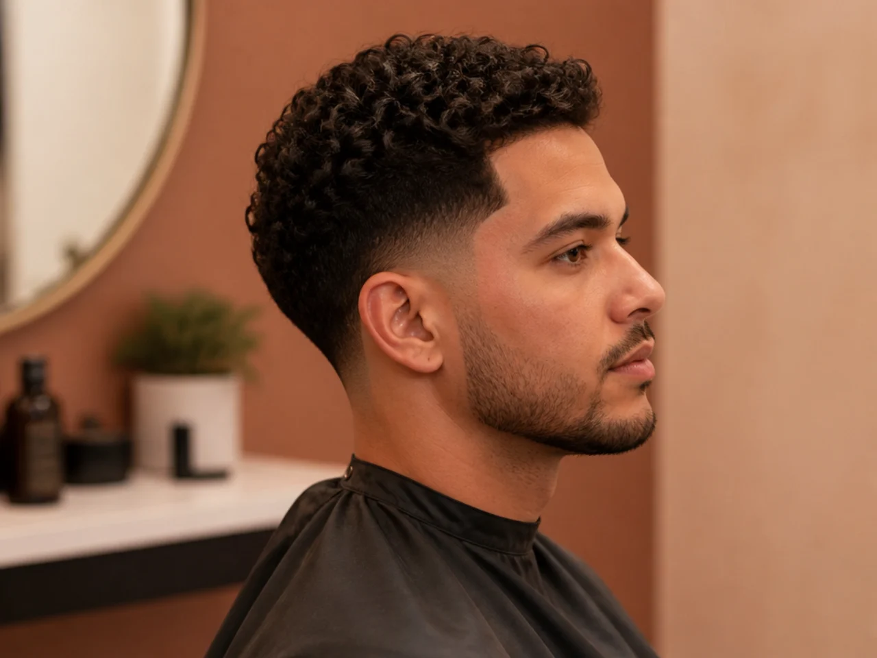 Man styling a low cut taper fade with a small amount of matte clay