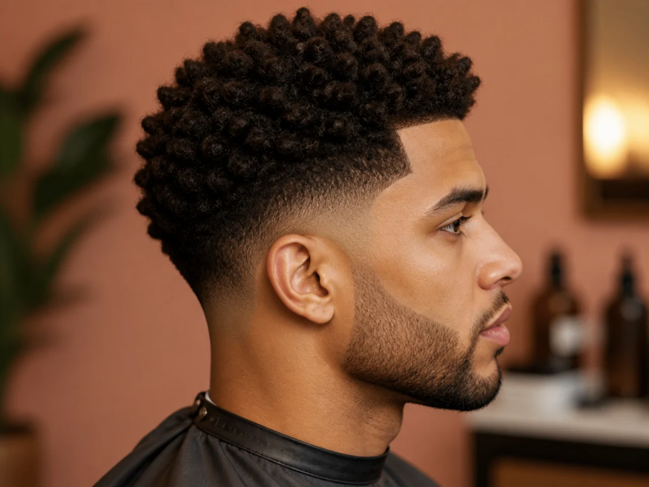 Tight uniform sponge coils on a two-and-a-half inch 4C top with a clean low drop fade