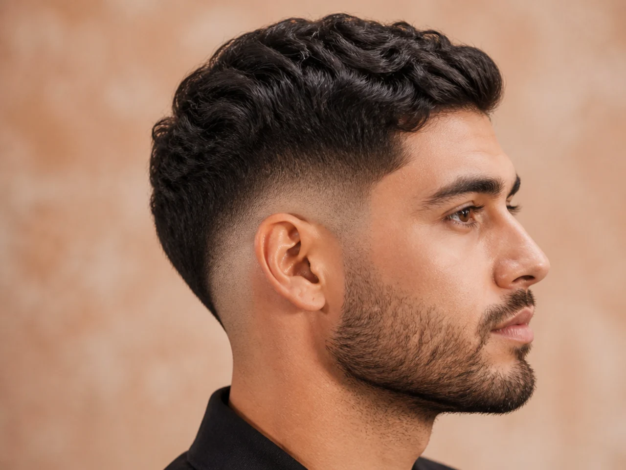 Grid of low drop fade haircut variations across hair types and top styles