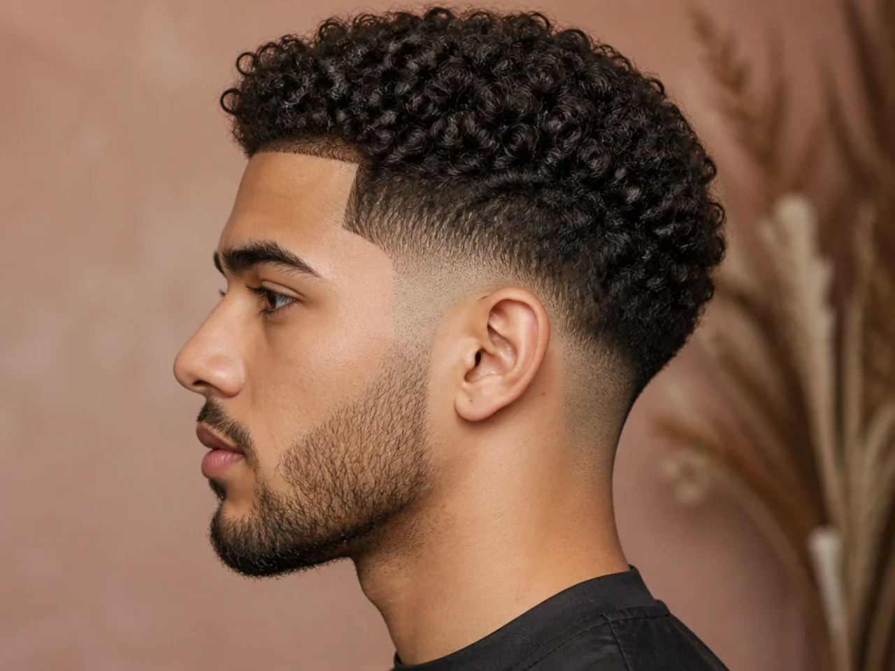 Low drop fade on 3a curly hair with a rounded natural crown