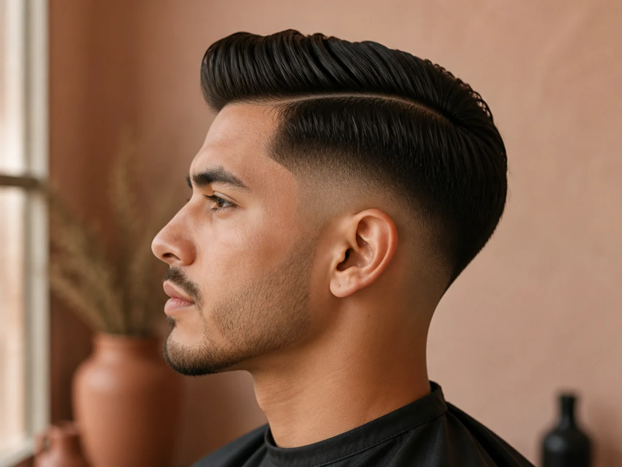 A long low fade comb over