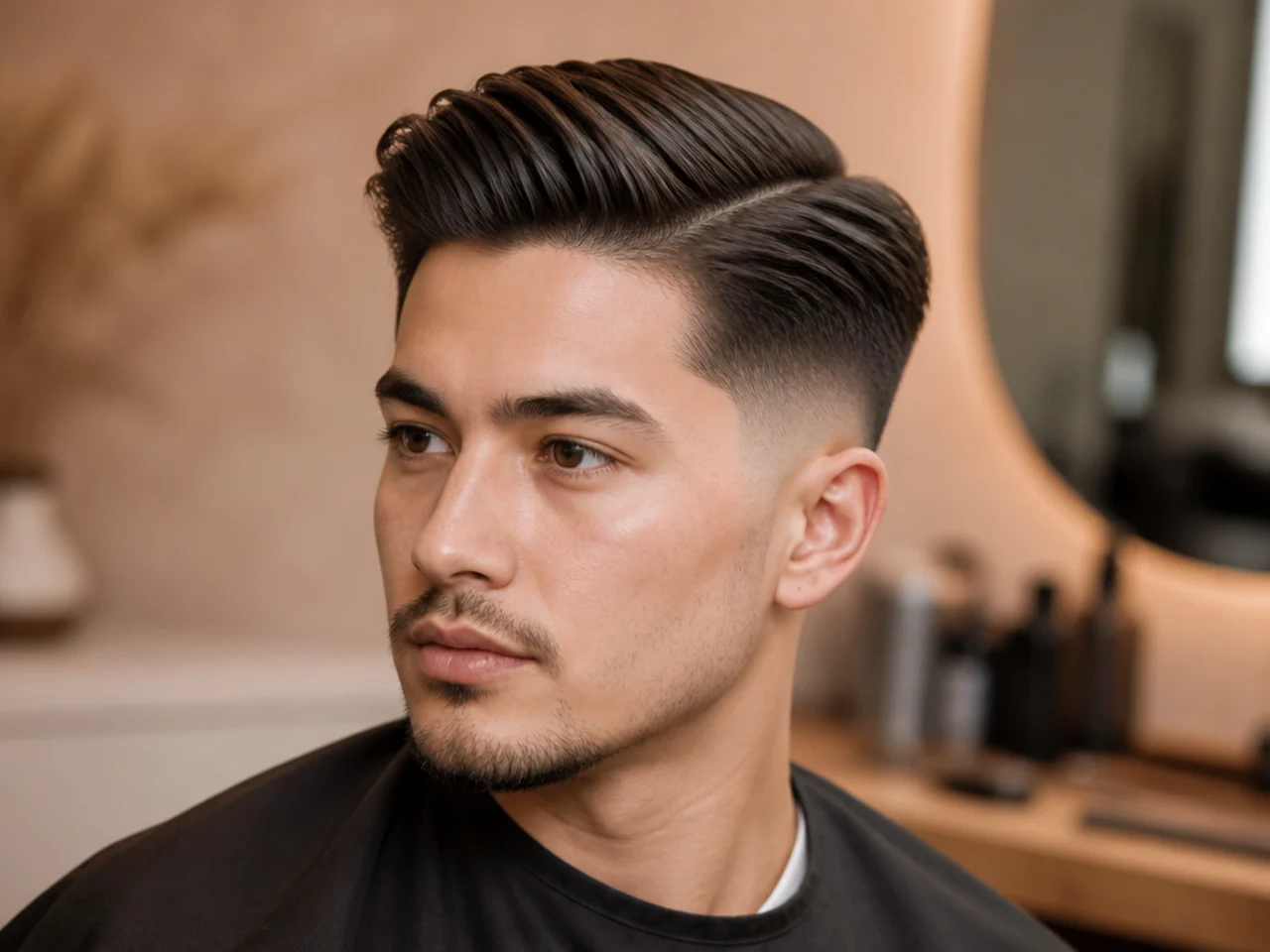 A side-swept low fade comb over