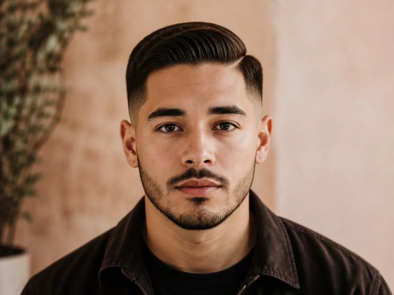 A scissor-graduated low fade comb over