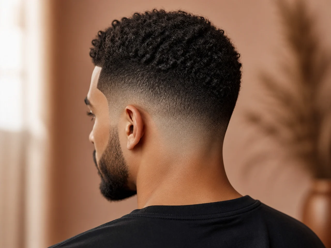 A low fade design with a line-up