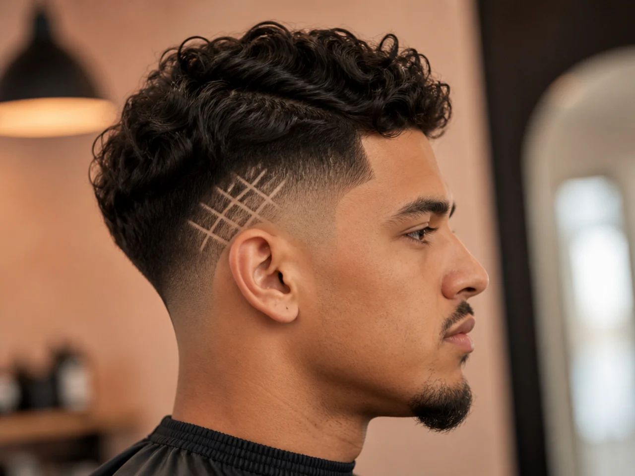 A cross-hatch patch on a low fade