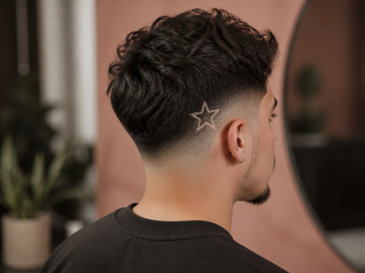 A single star design on a low fade