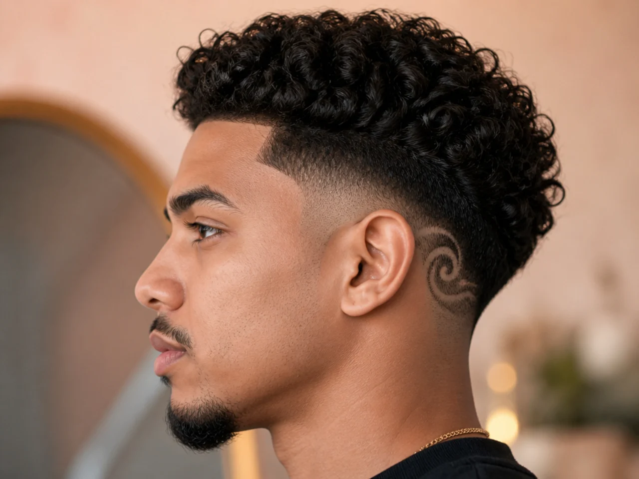 A design behind the ear on a low fade