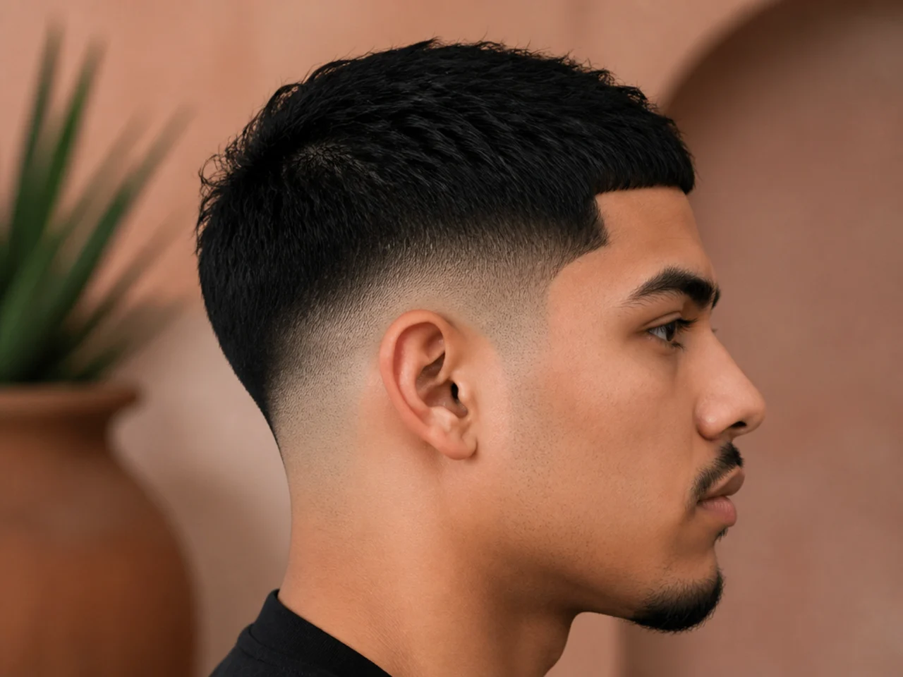 The narrow curved panel above the ear on a low fade