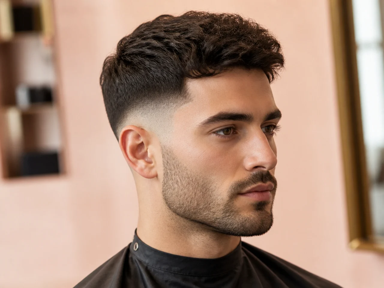 Two low fade haircut variations styled for heart face shapes on men