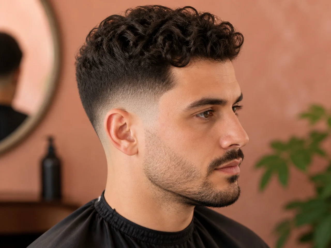 Three low fade haircut variations styled for oval face shapes on men