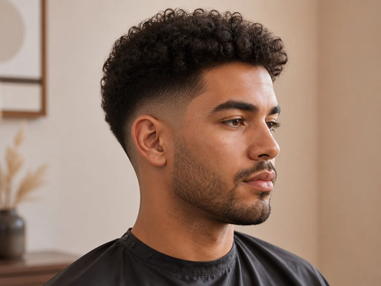 Barber tools laid out for planning a clean low fade haircut